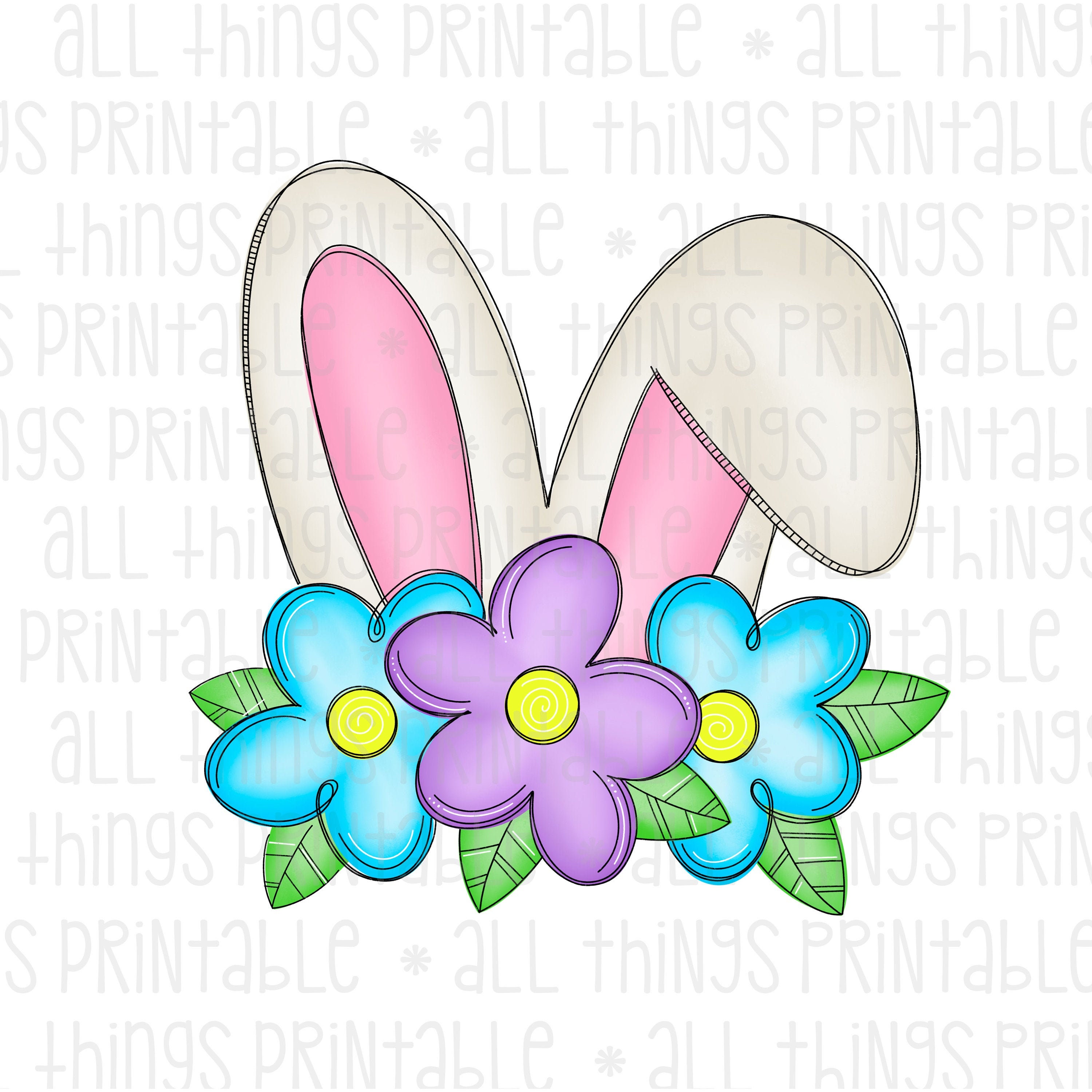 Easter PNG Sublimation Design | Hand Drawn Digital Art | Instant ...