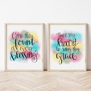 Come thou Fount of Every Blessing Printable - Hymn Religious PNG Design - Instant Download - Sublimation Design, PNG, Printable (#ATP067)