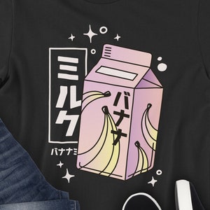 Kawaii - Kawaii Clothing - Aesthetic Shirt - Japanese Fashion Inspired Tee - Vaporwave - Manga - Streetwear Shirt - Banana Milk