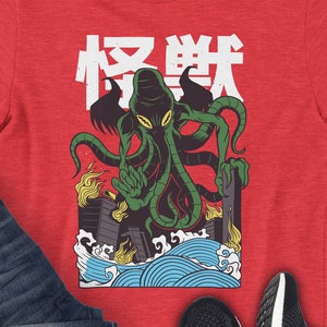 Anime Shirt - Aesthetic Shirt - Japanese Fashion Inspired Tee - Manga - Streetwear Shirt - Octopus Cthulhu Takeover Shirt