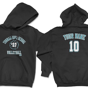 Custom Volleyball Team Hoodie - ADULT SIZE UNISEX - Choose School/Organization, Colors, Name, Jersey Number