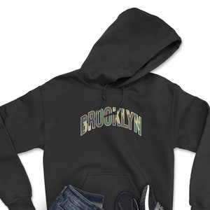 Brooklyn NY Sweatshirt-Brooklyn NY-Brooklyn Hooded Sweatshirt-Brooklyn Shirt-Brooklyn Gift-Brooklyn New York-Green Camo-Streetwear Shirt
