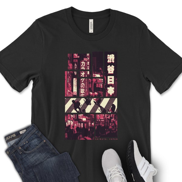 Vintage Shirt - Aesthetic Shirt - Japanese Fashion - Streetwear Shirt - Shibuya Tokyo Japan T-Shirt