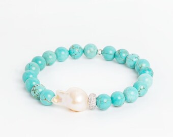 Howlite Pearl Patience Bracelet