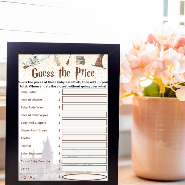 Magical Wizard Guess the Price Baby Shower Game