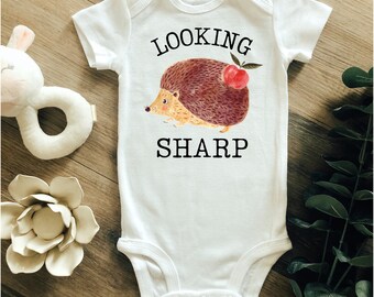 Hedgehog legging take home outfit hello I\u2019m new here custom onesie short gown drool bib knot hat