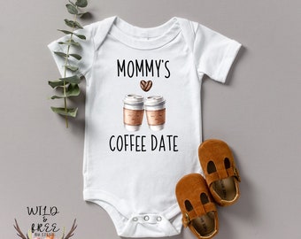 Mommy's Coffee Date Onesie, Coffee Baby Bodysuit, Cute Baby Clothes, Unisex Baby Onesie, Coffee Baby Shower Gift