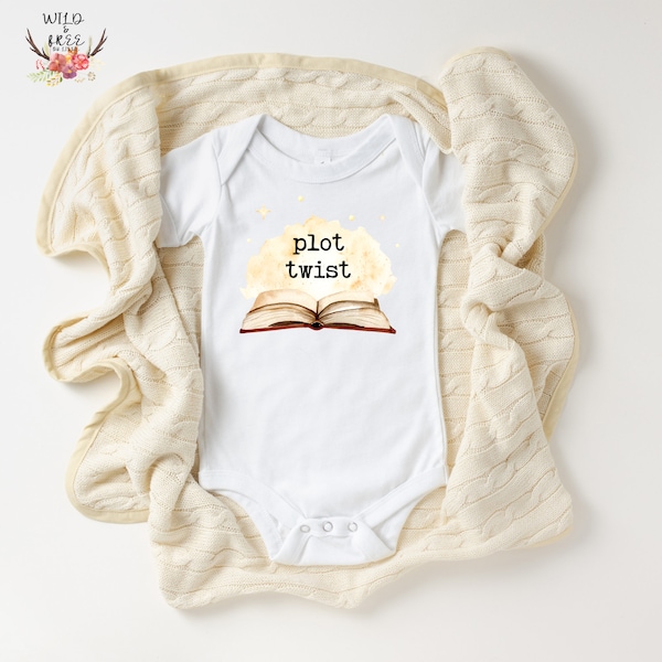 Plot Twist Onesie, Book Onesie, Bookworm Baby Onesie, Story Baby Onesie, Reading Baby Onesie, Gender Neutral Baby Clothes, Pregnancy Reveal