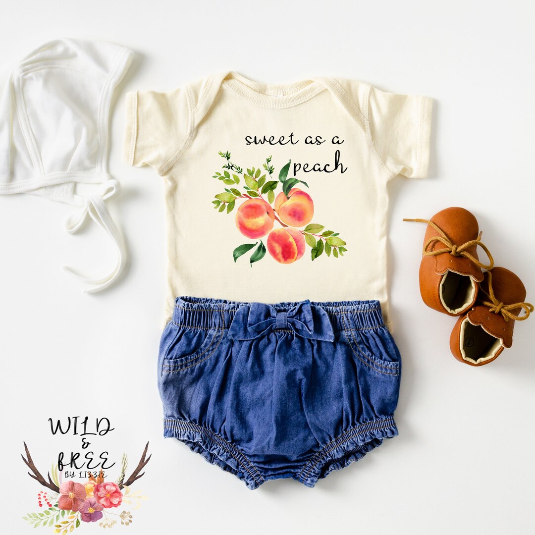 Sweet as A Peach Onesie Peach Onesie Peach Baby Shower Gift Etsy