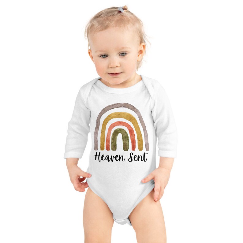 Rainbow Heaven Sent Onesie Rainbow Baby Bodysuit Pregnancy Etsy
