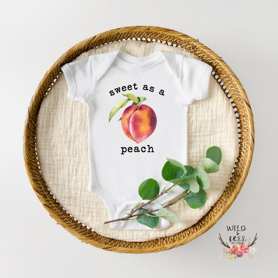 Sweet as A Peach Onesie Peach Bodysuit Fruit Baby Onesie Etsy