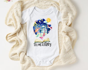 Tell Me A Story Onesie, Book Onesie, Reading Baby Onesie, Story Baby Onesie, Fairytale Baby Onesie, Cute Baby Clothes