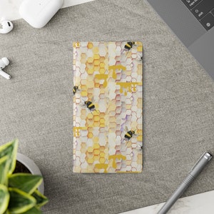 Funda de teléfono Bee Honey Comb Wallet, Apple iPhone Android Samsung Google, funda de teléfono titular de tarjeta