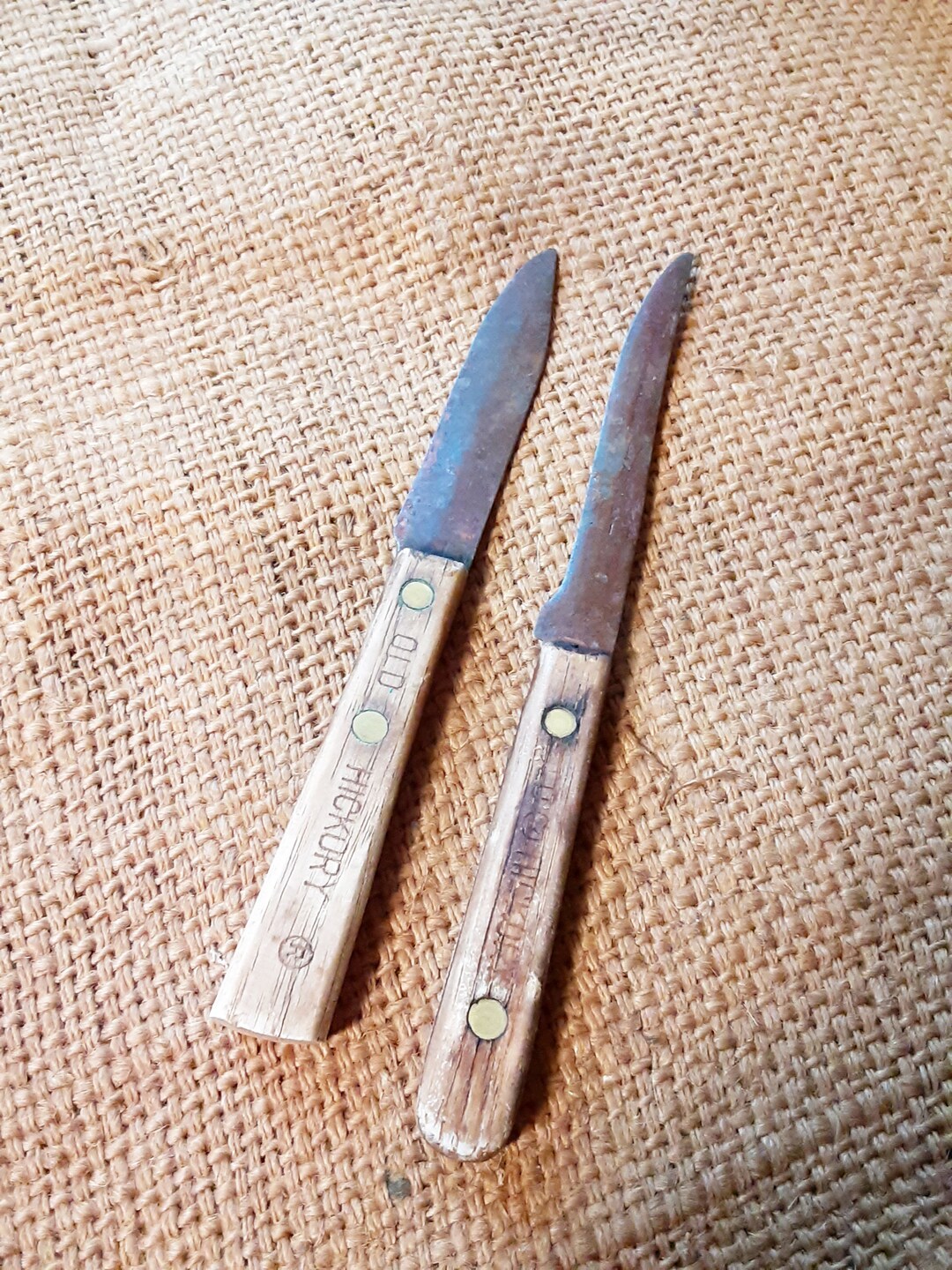 Vintage Old Hickory Paring Knives Set of 2 From the