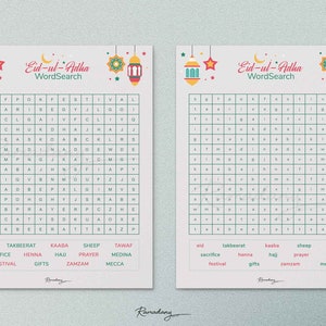 Eid-ul-Adha Word Search | Uppercase and Lowercase | Kids Edition | Printable | Eid Activity Sheet