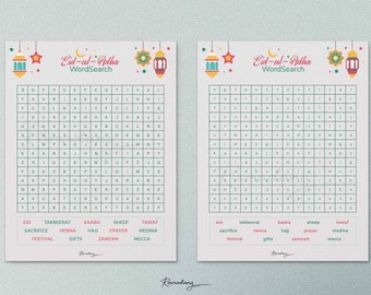 Eid-ul-Adha Word Search | Uppercase and Lowercase | Kids Edition | Printable | Eid Activity Sheet