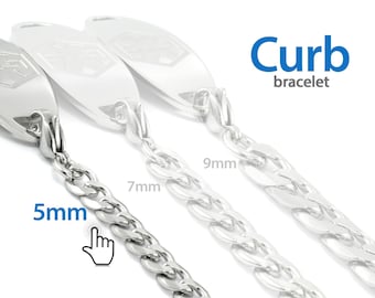 MedicEngraved™ 316L Stainless Steel Replacement / Add-on Link Bracelet (bracelet only - tag not included)