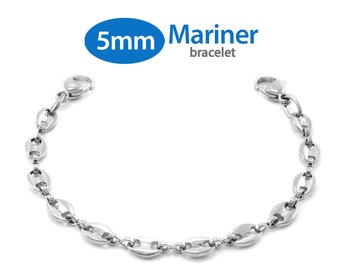 MedicEngraved™ 316L Stainless Steel  Replacement / Add-on 5mm Mariner Link Bracelet (bracelet only - tag not included)