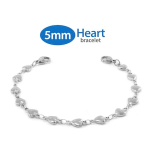 MedicEngraved™ 316L Stainless Steel  Replacement / Add-on 5mm Heart Link Bracelet (bracelet only - tag not included)