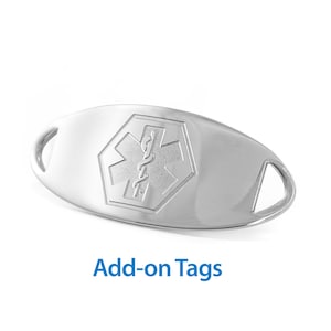 MedicEngraved™ 316L Stainless Steel Replacement / Add-on Medical ID Tag with Star of Life symbol - Engraving Included