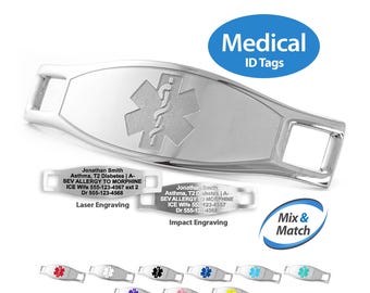 Engraved Replacement Mix & Match Medical Alert ID Tag by MedicEngraved® – Stainless Steel