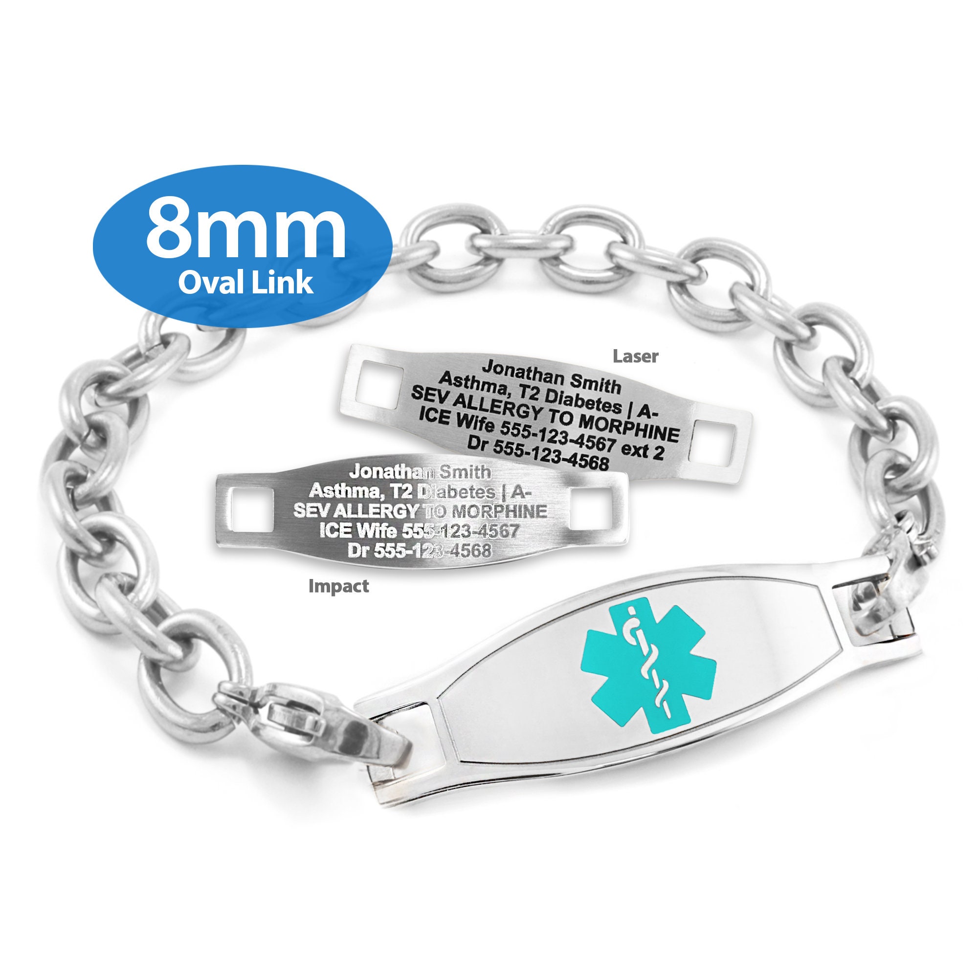 Intechangeable Medical Alet Bacelets With Fee Customize