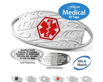 Engraved Replacement Mix & Match Medical Alert ID Tag by MedicEngraved® – Stainless Steel