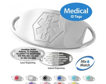 Engraved Replacement Mix & Match Medical Alert ID Tag by MedicEngraved® – Stainless Steel