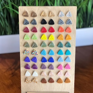 30 Colors Available! | Handwoven Seed Bead Studs | Beaded Studs | Beaded Earrings | Geometric | Everyday Studs