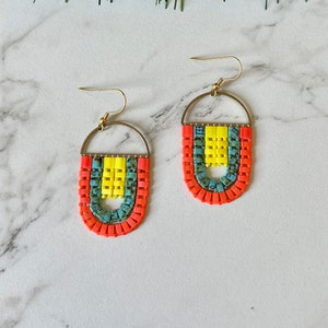 Beaded Miyuki Tila Earrings | Handwoven Beaded Earrings | Tile Beads | Modern Earrings