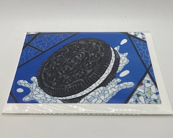 Oreo Cookie Pop Art Greeting Card - Cookies and Cream Greeting Card - Blank on the inside-Awesome on the outside!