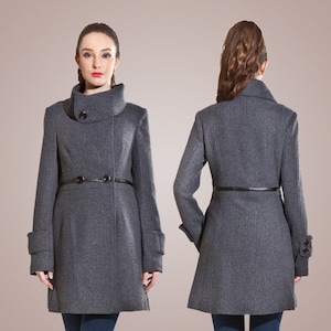 Zareen’s Wool Blend Coat with Shawl Collar