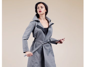 Waterproof Trench Style Jacket with Belt