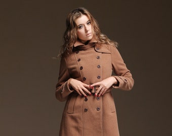 Wool Blend Coat with Trench Style