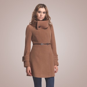 Wool Blend Short Coat With Belt - Etsy Wool Blend Short Coat With Belt - Etsy