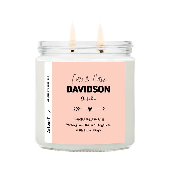 Personalised Mr and Mrs Polka Dot Candle Personalised Mr and Mrs Polka Dot Candle