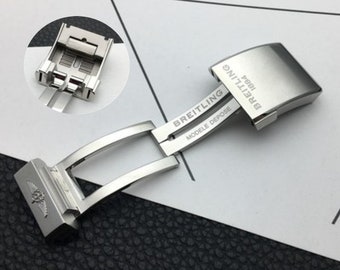 New 20mm Stainless Steel Black/Silver Stainless Steel Buckle Clasp For Breitling High Quality Replacement Buckle