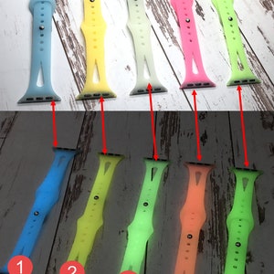 NEW Silicone Green, Pink, Blue and Yellow Strap for Apple Watch band, 38mm 40mm For Women, For Apple watch series 1 2 3 4 5 6 7 8 image 8