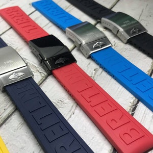 New 20/22/24mm BAND STRAP For Breitling High Quality Silicone Strap,Black,Dark Blue,Red band For Breitling Watch With Buckle With Buckle image 5