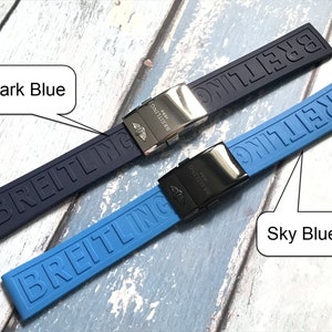 New 20/22/24mm BAND STRAP For Breitling High Quality Silicone Strap,Black,Dark Blue,Red band For Breitling Watch With Buckle With Buckle image 2