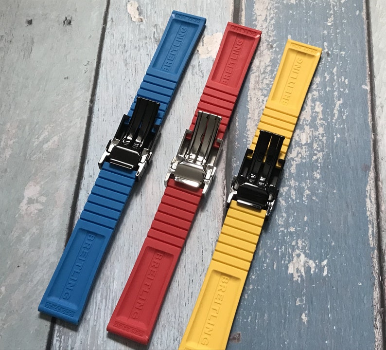 New 20/22/24mm BAND STRAP For Breitling High Quality Silicone Strap,Black,Dark Blue,Red band For Breitling Watch With Buckle With Buckle image 7