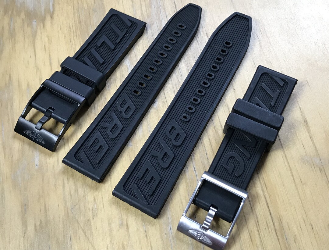 New 22mm/24mm Band for Breitling High Quality Replacement Rubber Strap