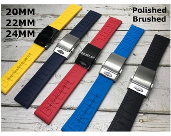 Nouveau bracelet 20/22/24 mm pour bracelet en silicone de haute qualité Breitling, noir, bleu foncé, bracelet rouge pour montre Breitling avec boucle avec boucle