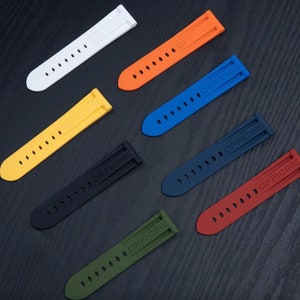 Nouveau bracelet en silicone de haute qualité 22 mm 24 mm et 26 mm pour Panerai Officine, bracelet bleu, noir, rouge, bleu foncé pour montre Panerai Only Band