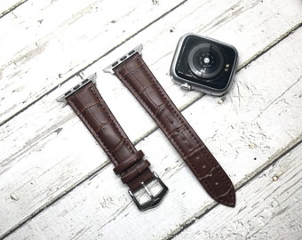 NEW Brown Genuine Leather band for Apple Watch band, fit for 38mm 40mm 42mm 44mm, For Apple watch series 1 2 3 4 5 6 7 8