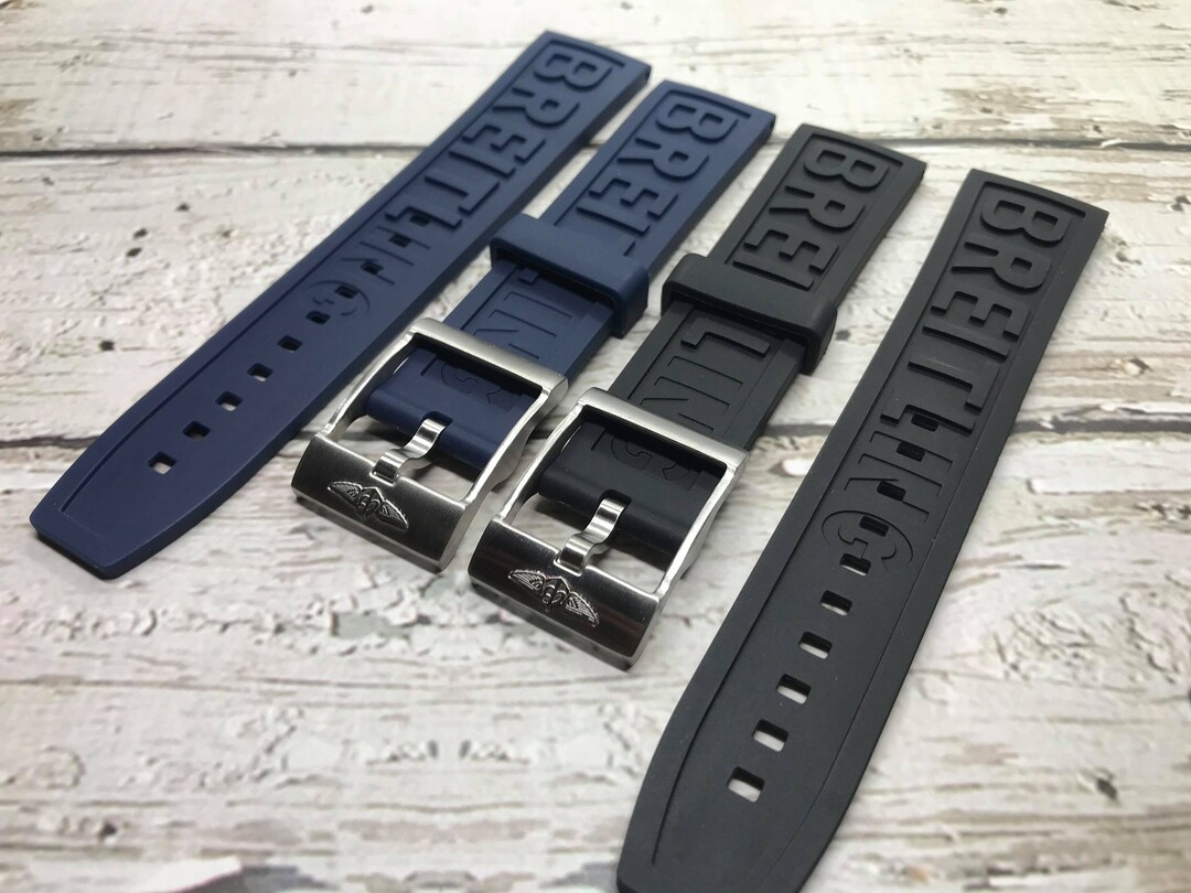 New 22mm/24mm for Breitling High Quality Replacement Rubber Strap