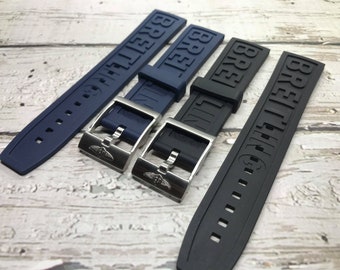Nouveau bracelet en caoutchouc de remplacement de haute qualité de 22 mm / 24 mm pour Breitling, bracelet noir, bleu, jaune et rouge pour montre Breitling avec boucle breitl