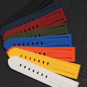 New 22mm 24mm 26mm BAND STRAP For Panerai Officine High Quality Silicone Strap, Blue, Black, Red, Dark Blue watchband fits for Panerai Watch image 2