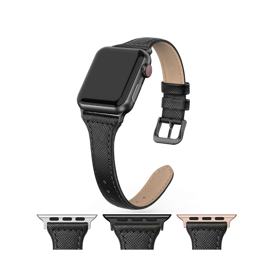 NEW Genuine Black Leather Apple Watch Band, 38mm 40mm 42mm 44mm for Women, for Apple Watch Bands