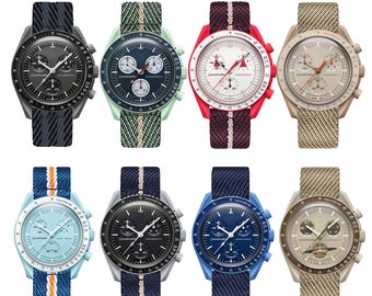 Nieuwe 18,20,22 en 24 mm nylon horlogeband vervanging voor Swatch Omega Speedmaster Joint MoonSwatch nylon band zachte waterdichte sportarmband